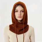 Hooded Winter Hat | Cashmere Knit & Adjustable Drawstring