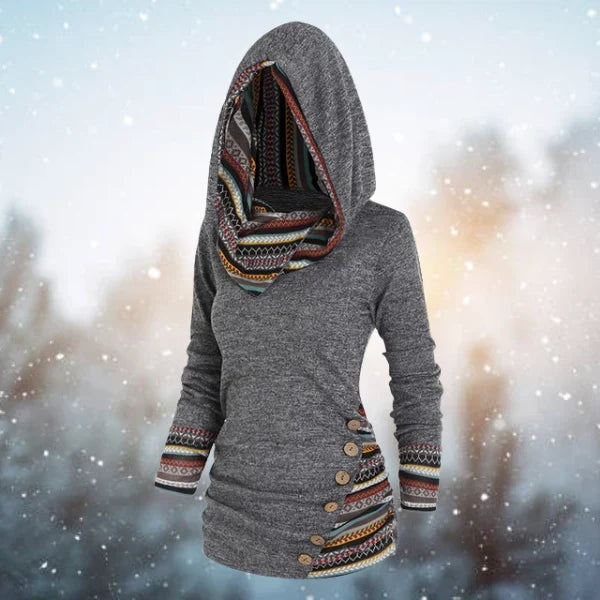 Hoodie | Tribal Geometric Print, Hooded & Long-Sleeve | Sizes S–5XL