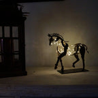 Horse Sculpture | Polished Metal & Artistic Design | With Protective Cover