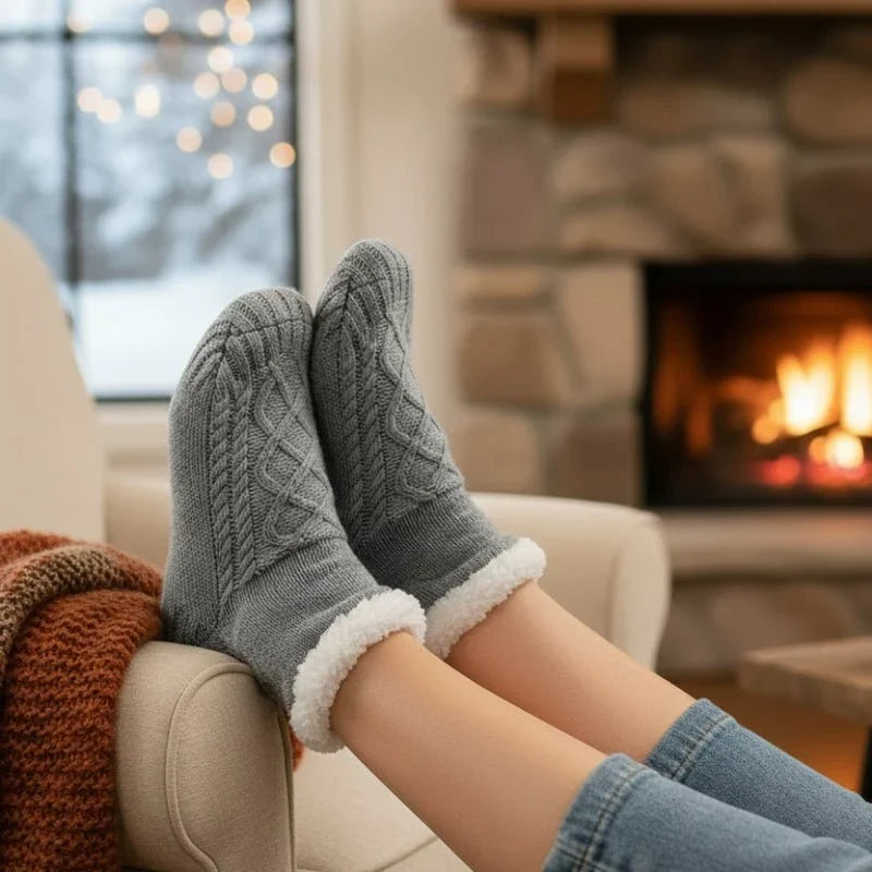 House Socks | Plush Velvet & Non-Slip Sole | One Size EU 36–44
