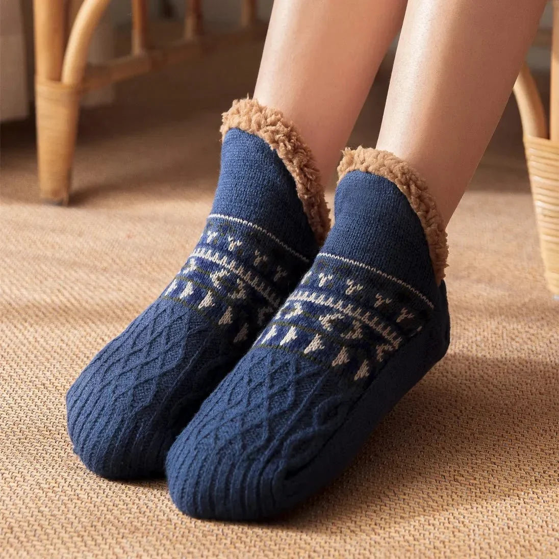 House Socks | Plush Velvet & Non-Slip Sole | One Size EU 36–44