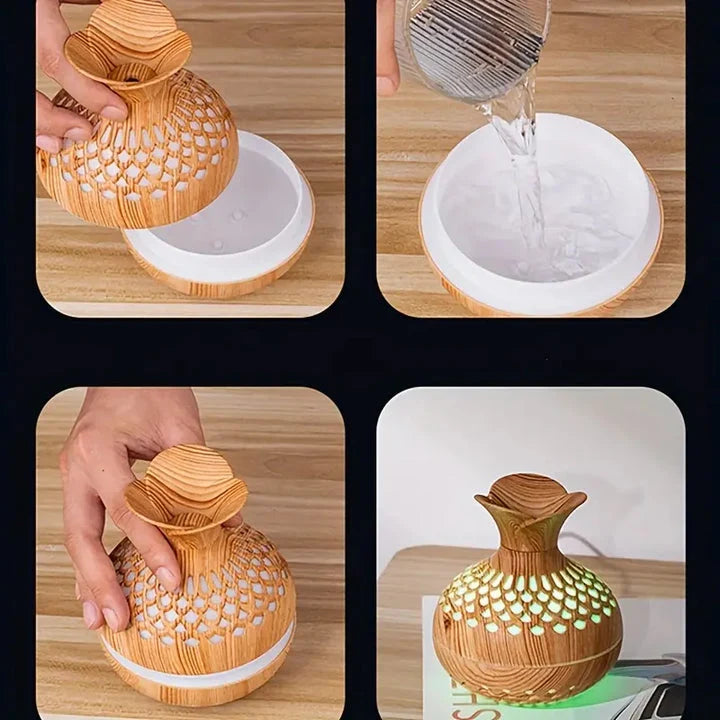 Humidifier | Wood Grain Design & LED Night Light