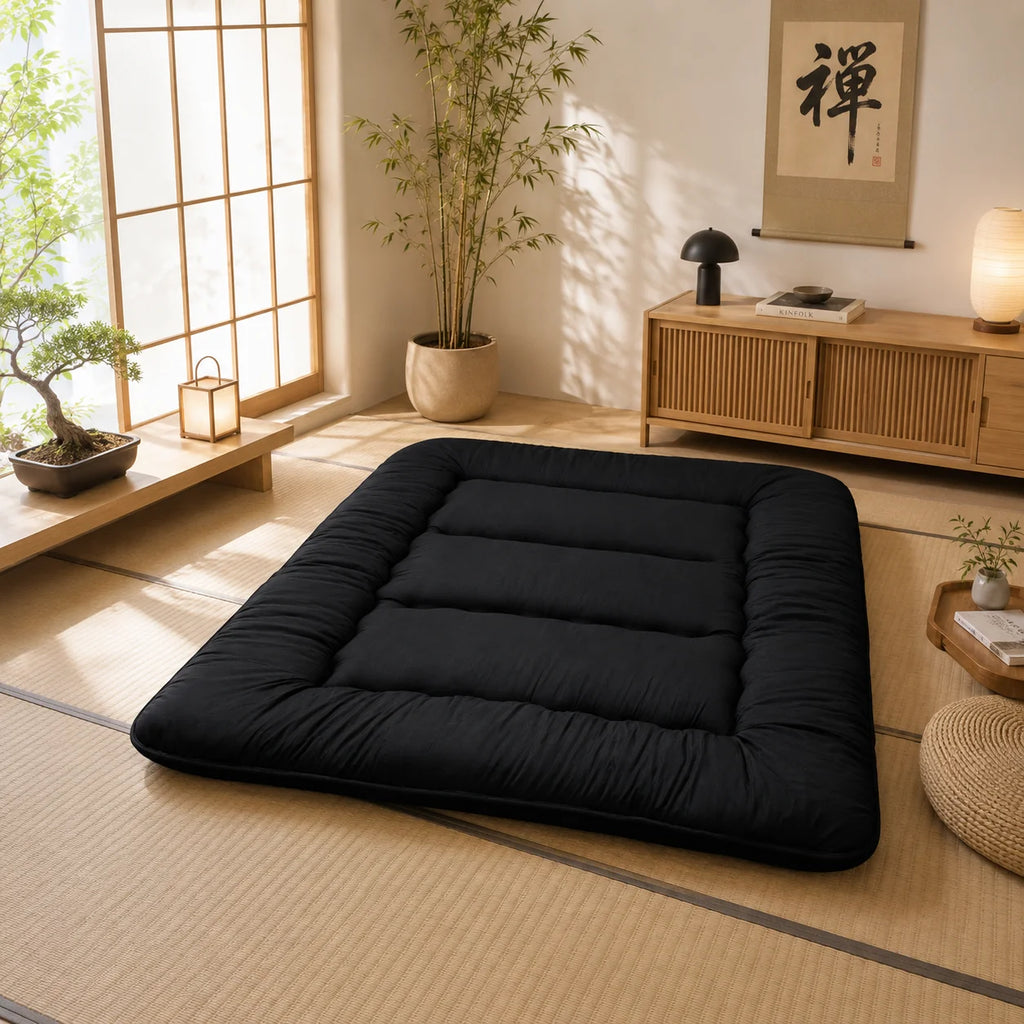 Japanese Futon Mattress | 4-Inch Quilted Foldable Machine-Washable