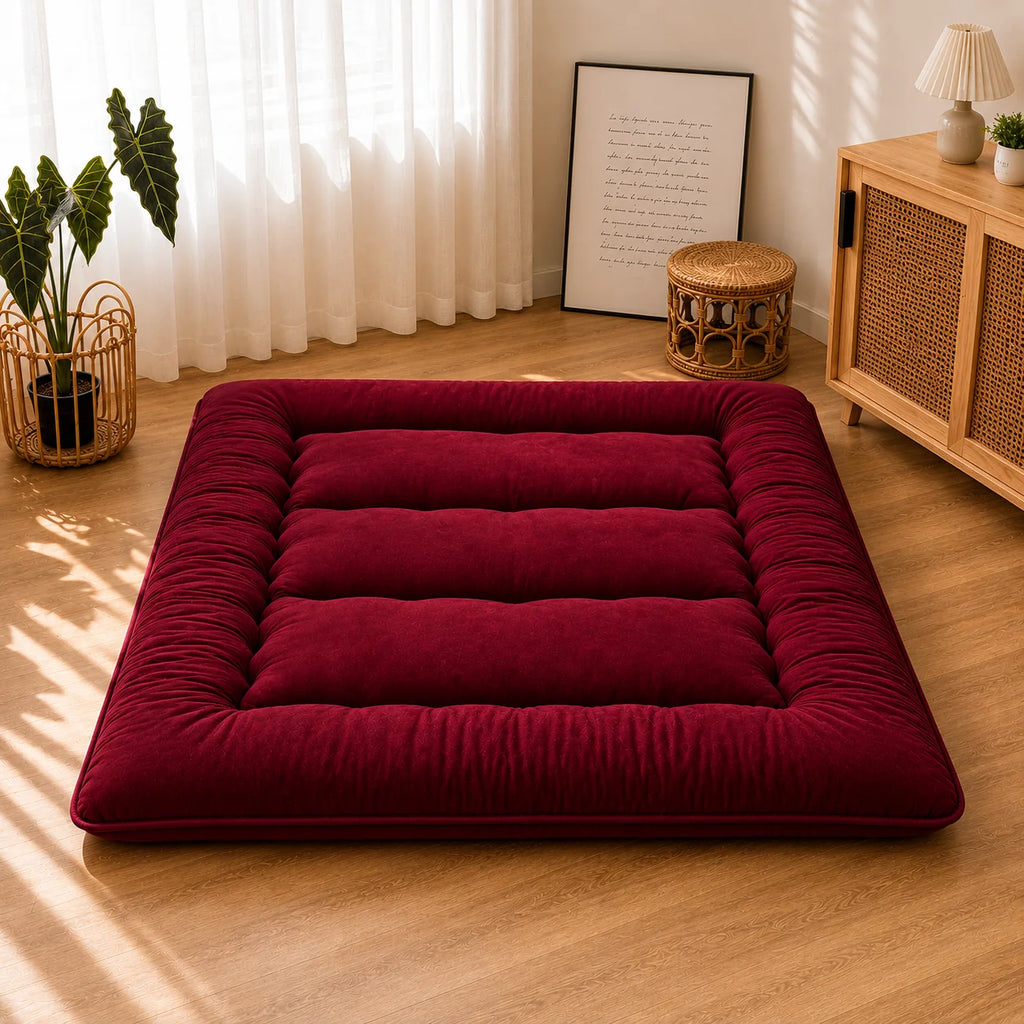 Japanese Futon Mattress | 4-Inch Quilted Foldable Machine-Washable