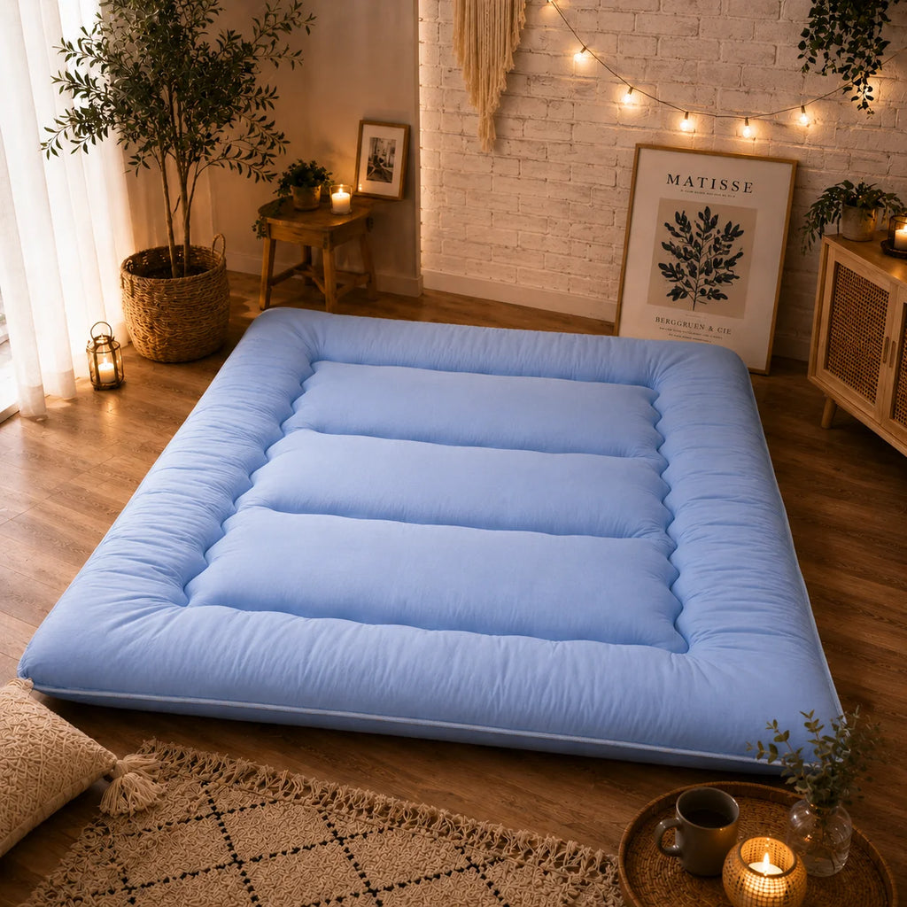 Japanese Futon Mattress | 4-Inch Quilted Foldable Machine-Washable
