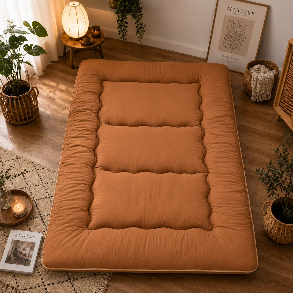 Japanese Futon Mattress | 4-Inch Quilted Foldable Machine-Washable