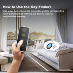Key Finder Set | 4 Color-Coded Trackers With LED & Remote | Up To 30 m Range
