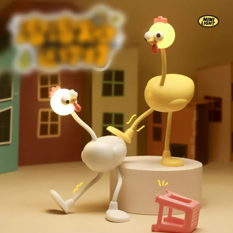 Kids Desk Lamp | Chicken-Shaped Flexible Neck & USB Rechargeable