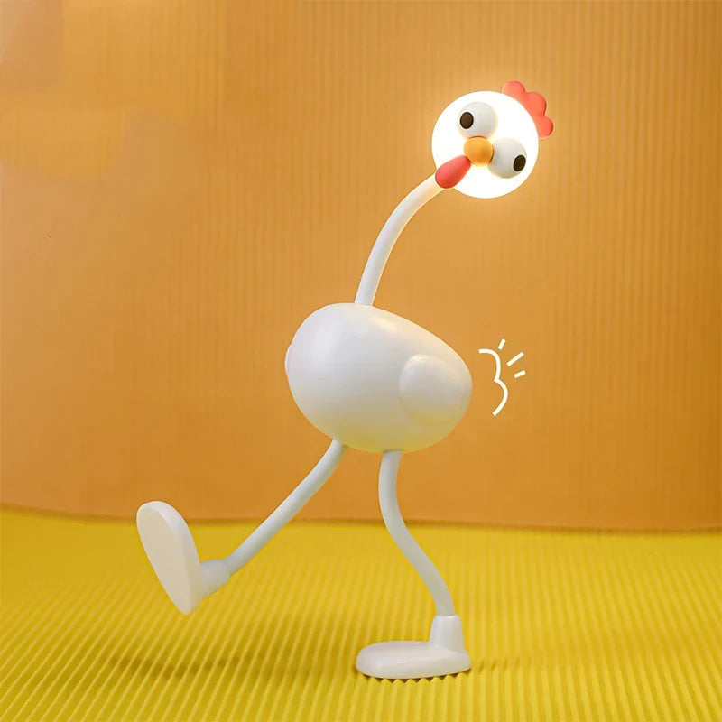Kids Desk Lamp | Chicken-Shaped Flexible Neck & USB Rechargeable