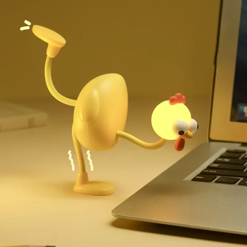 Kids Desk Lamp | Chicken-Shaped Flexible Neck & USB Rechargeable