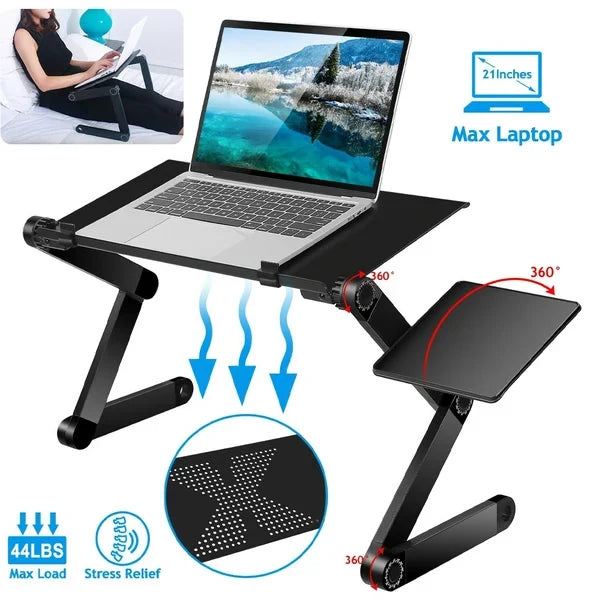 Laptop Stand | 360° Adjustable Lightweight & Perforated Aluminum | Fits Up To 21 Inches