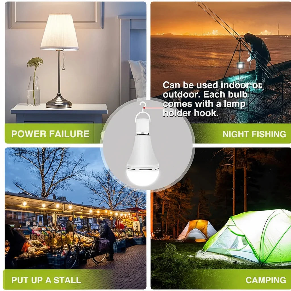 LED Bulb | Rechargeable Auto-On Emergency | Fits E27/E26 Sockets