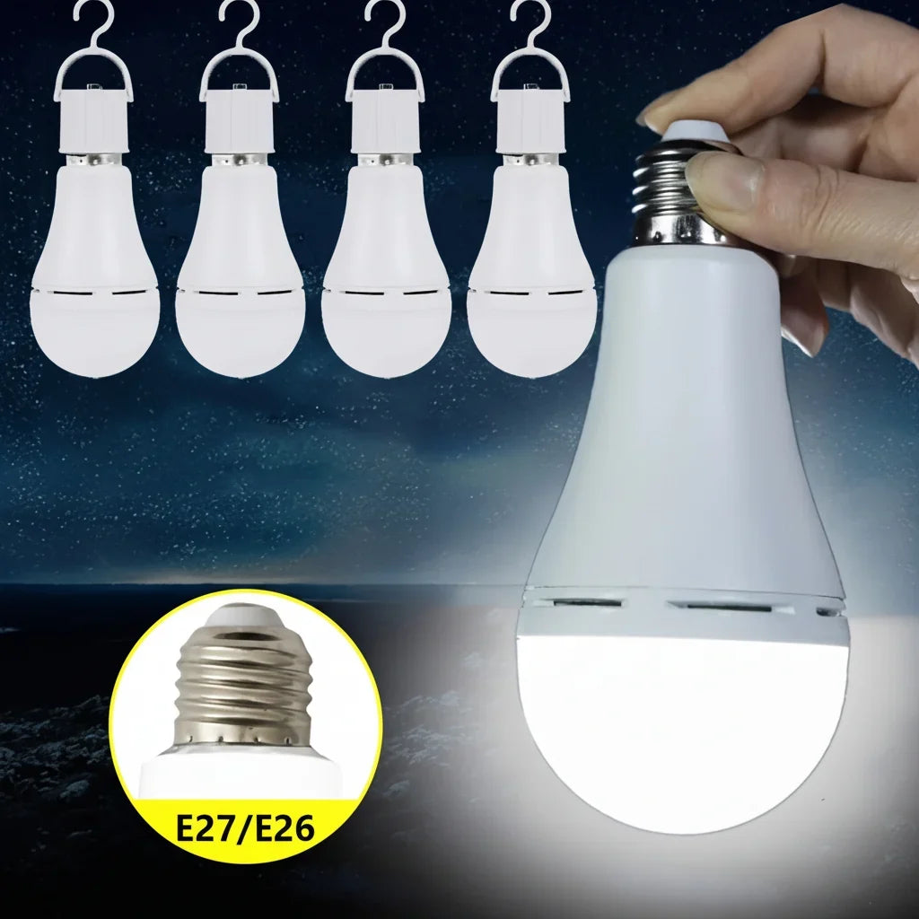 LED Bulb | Rechargeable Auto-On Emergency | Fits E27/E26 Sockets