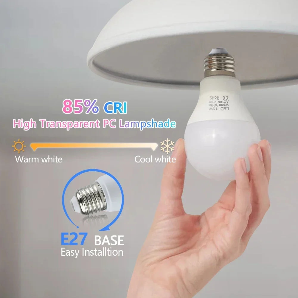 LED Bulb | Warm White Energy-Efficient Flicker-Free | E27 Base