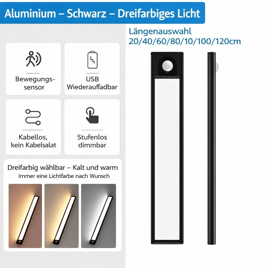 LED Cabinet Light | USB Rechargeable Motion Sensor & Dimmable