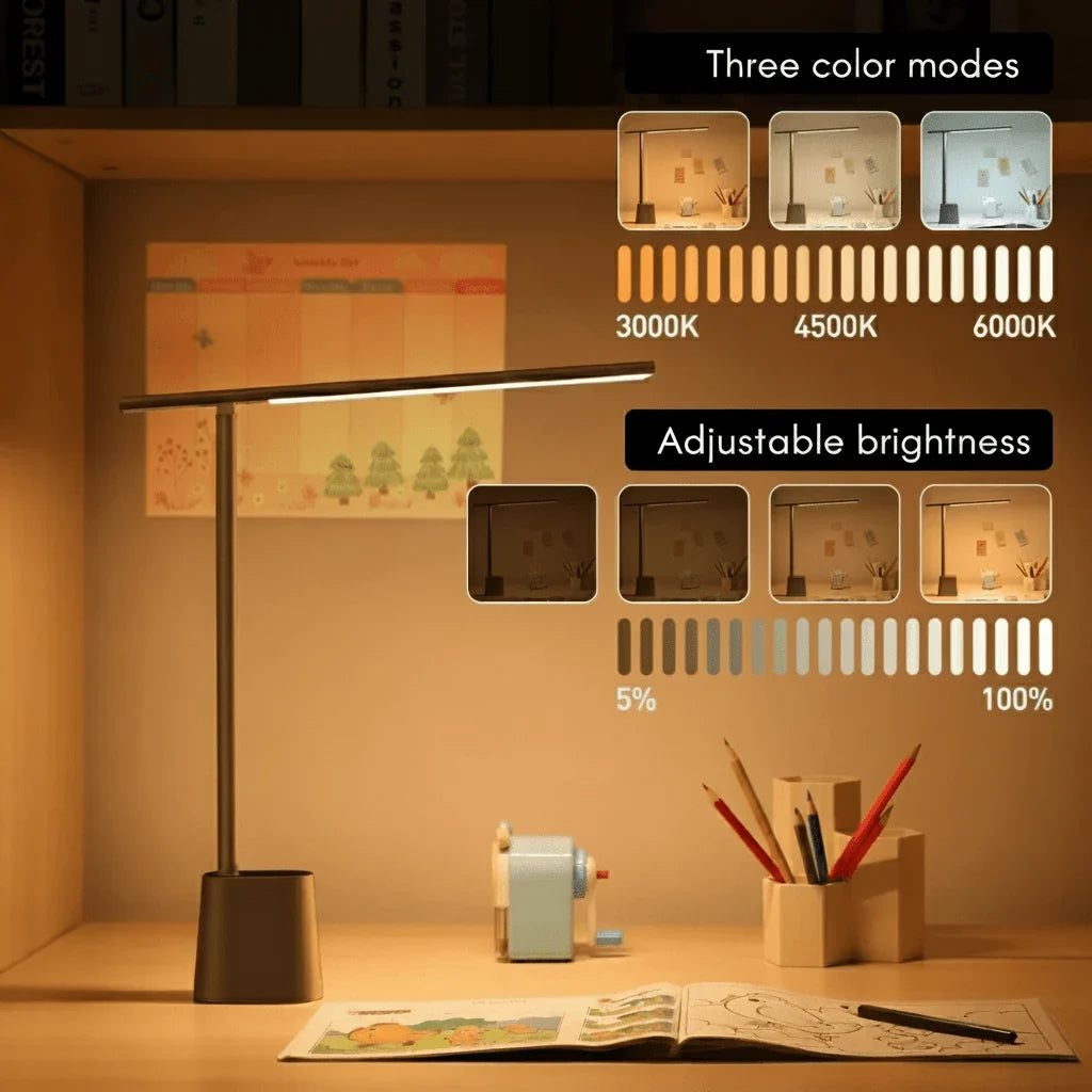 LED Desk Lamp | Foldable, Dimmable & Eye-Friendly | USB-Powered