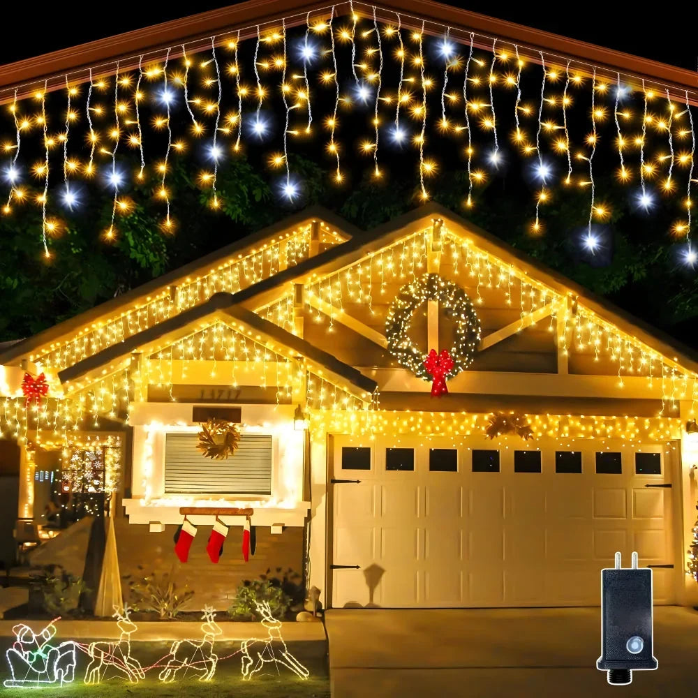 LED Light Curtain | Warm White & Weatherproof | 4–32 m