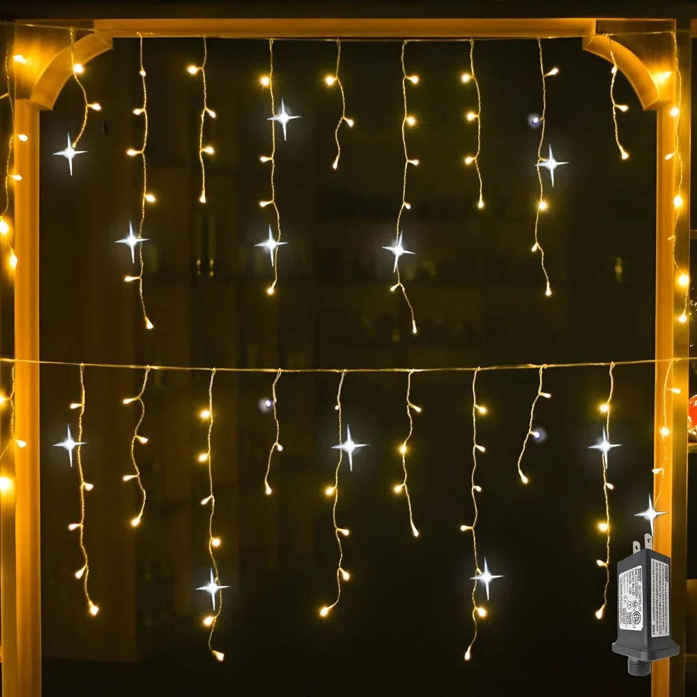 LED Light Curtain | Warm White & Weatherproof | 4–32 m