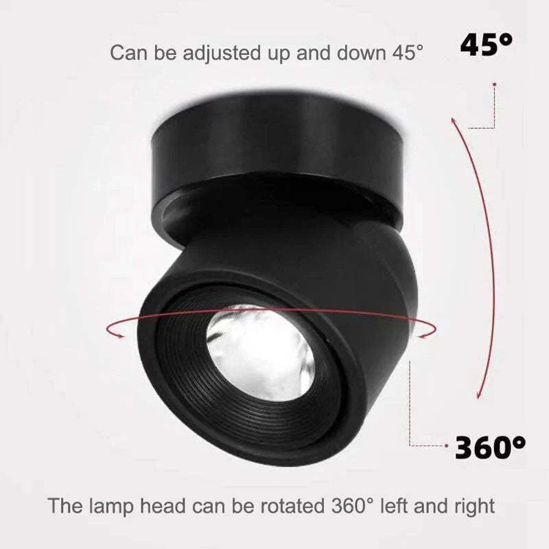 LED Spotlight | Minimalist Aluminum, Dimmable & Adjustable Color Temperature | 340° Rotation