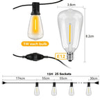 LED String Lights | Vintage Globe Warm White & Weatherproof