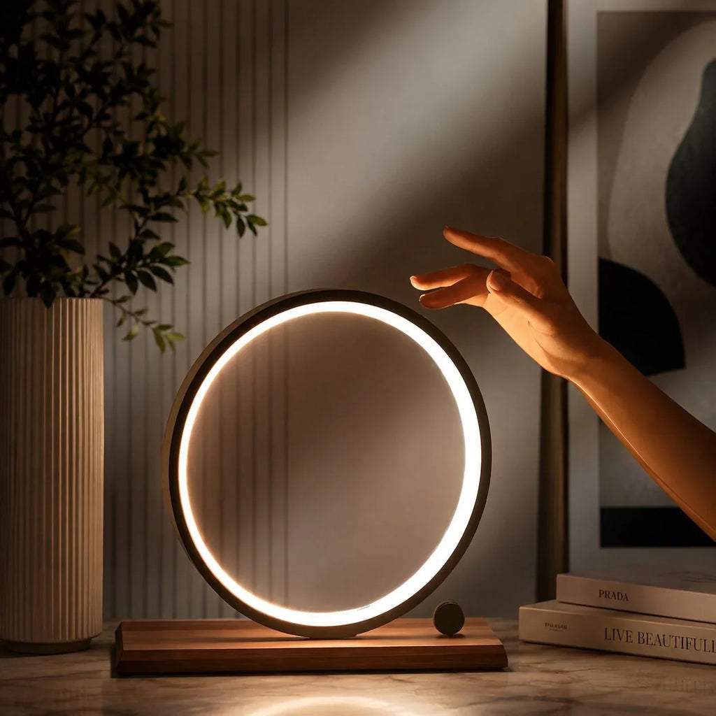 LED Table Lamp | Dimmable Round Minimalist