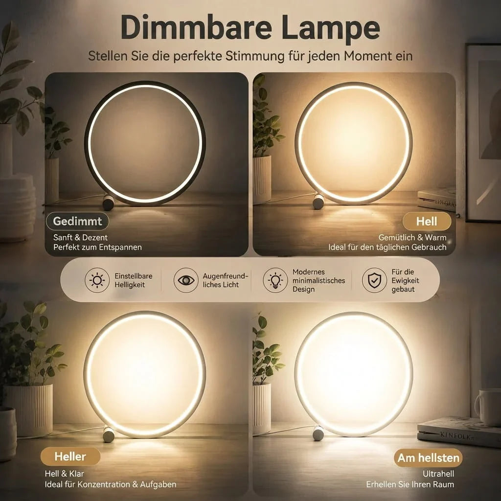 LED Table Lamp | Dimmable Round Minimalist