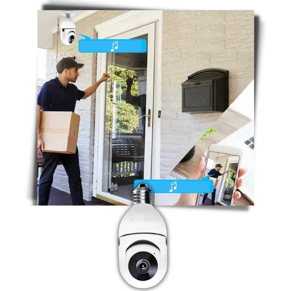 Light Bulb Camera | 2MP Night Vision & Two-Way Audio