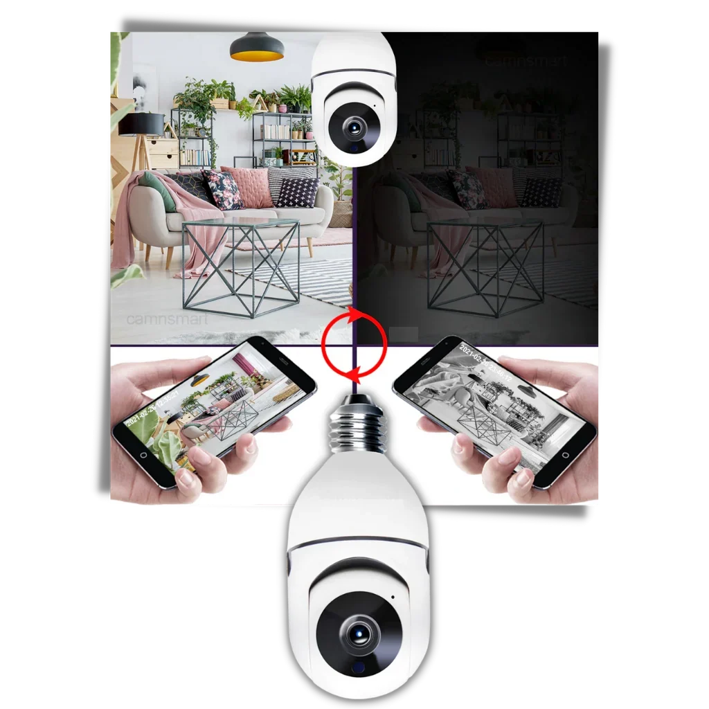 Light Bulb Camera | 2MP Night Vision & Two-Way Audio