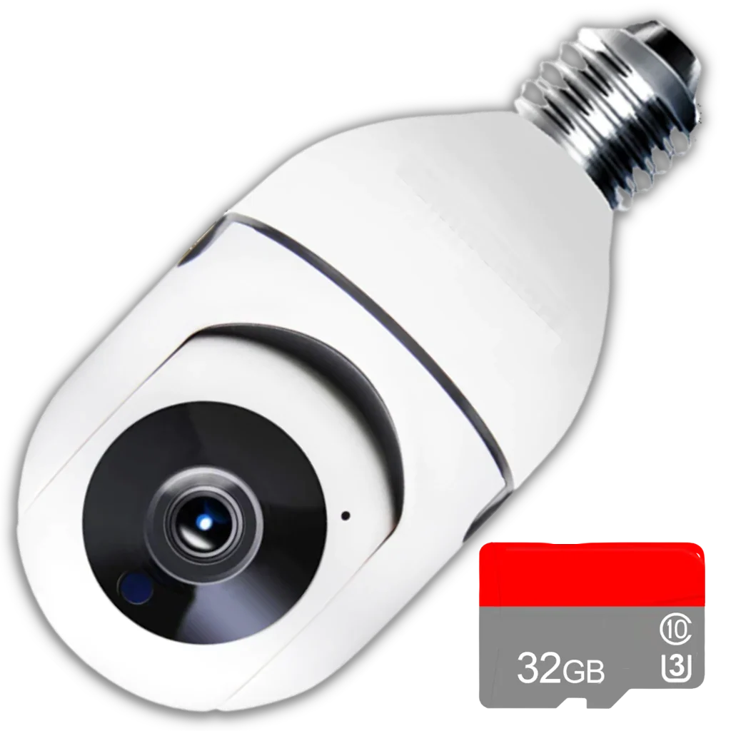 Light Bulb Camera | 2MP Night Vision & Two-Way Audio