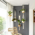 Macrame Plant Hangers | Handmade 100% Cotton | Set of 4