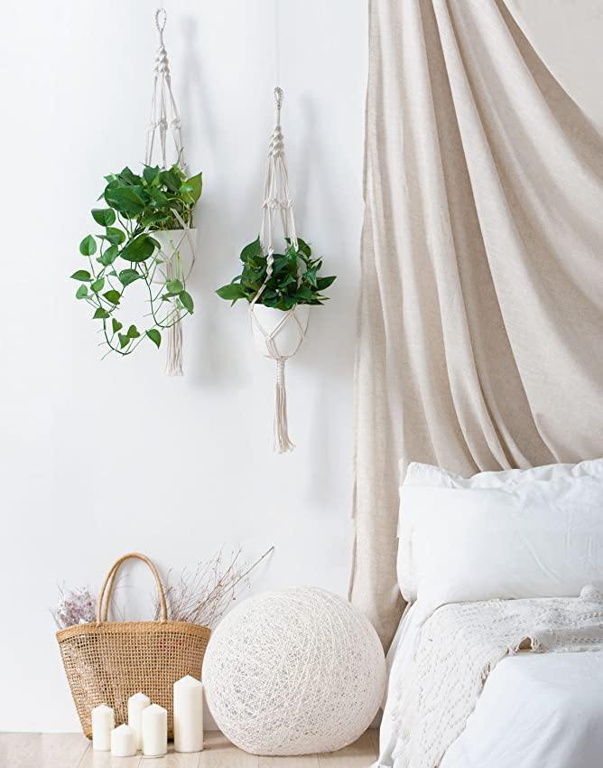 Macrame Plant Hangers | Handmade 100% Cotton | Set of 4