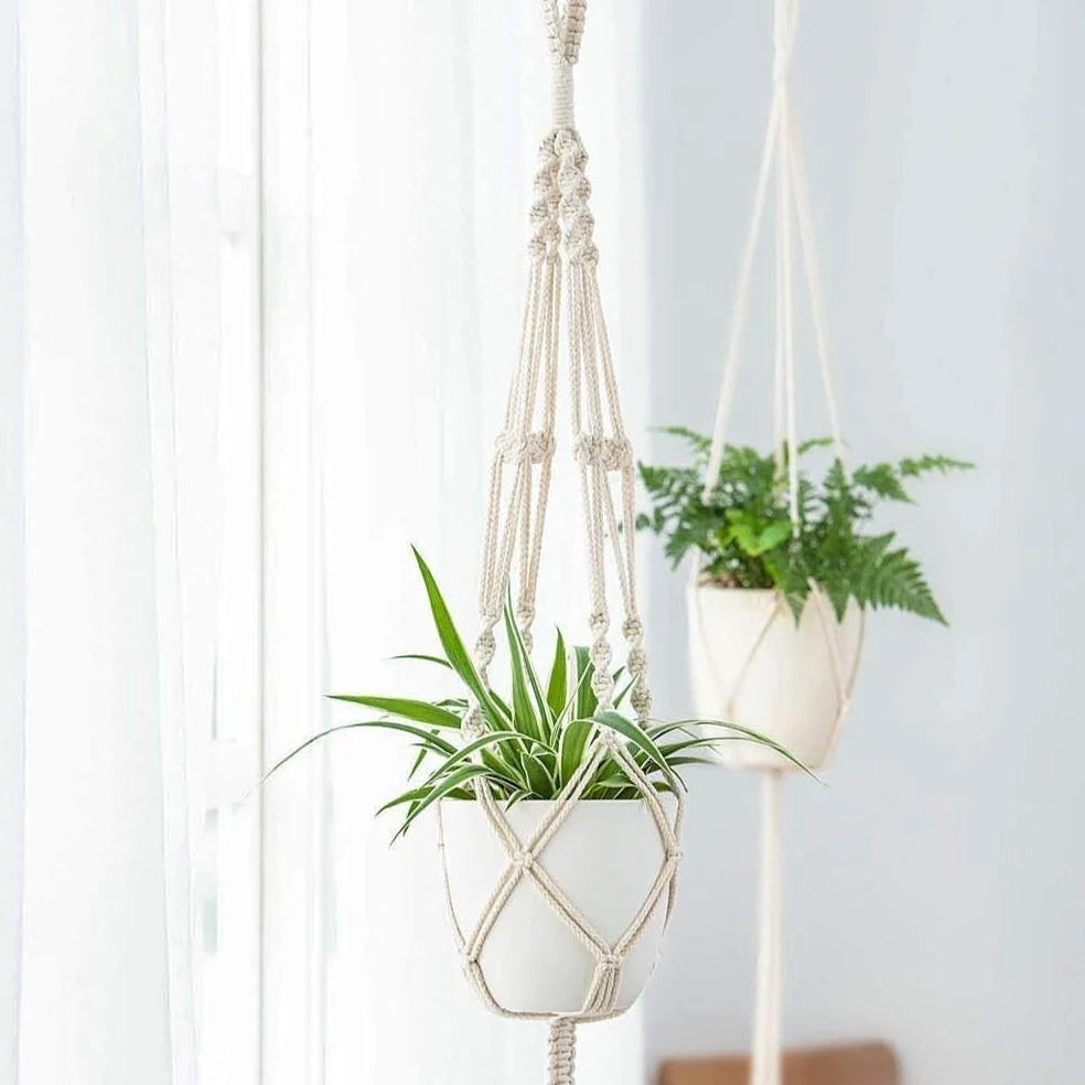 Macrame Plant Hangers | Handmade 100% Cotton | Set of 4