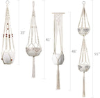 Macrame Plant Hangers | Handmade 100% Cotton | Set of 4