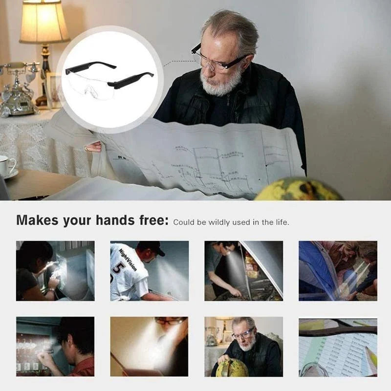 Magnifying Glasses | Adjustable LED Light & USB-Rechargeable