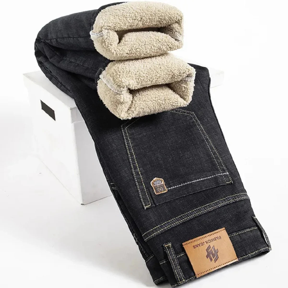 Men's Jeans | Fleece-Lined & Stretch | Slim Fit High Waist