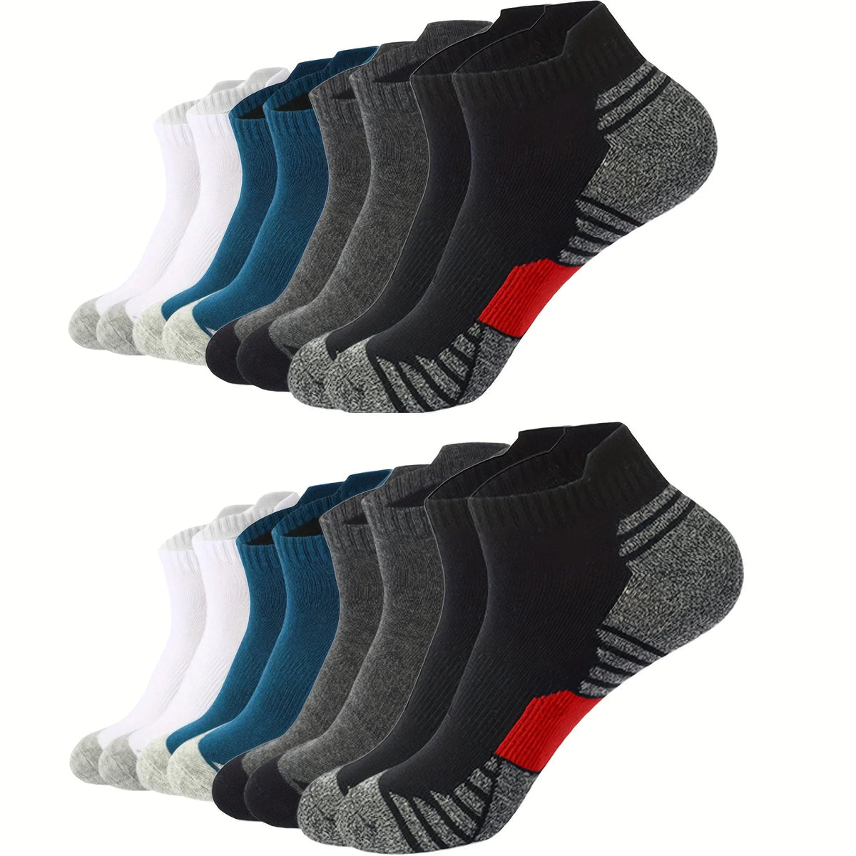 Men's Socks | Breathable Cotton-Blend & Moisture-Wicking | Pack of 12