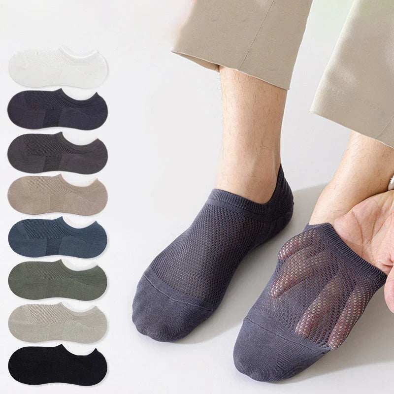 Mesh Socks | Moisture-Wicking, Antibacterial & Non-Slip Silicone Cuff | Plus Size