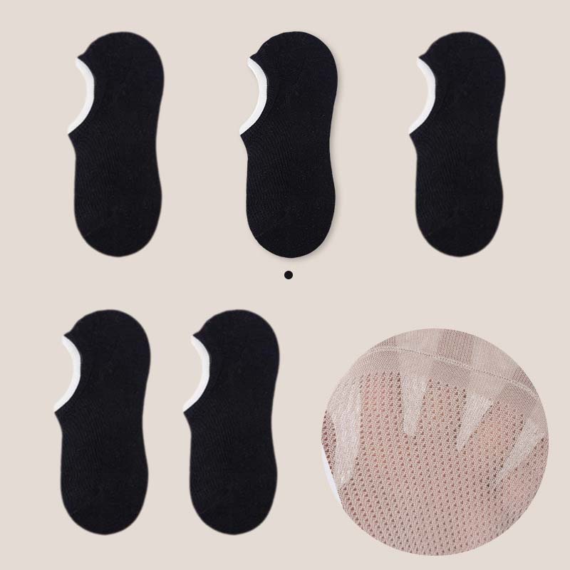 Mesh Socks | Moisture-Wicking, Antibacterial & Non-Slip Silicone Cuff | Plus Size