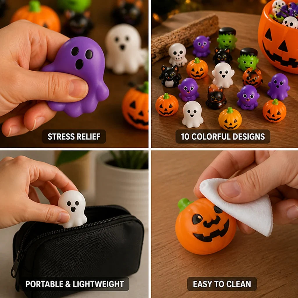Mochi Squishy Set | Halloween Shapes & Stress-Relief | 10-Piece Set