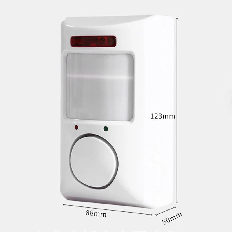 Motion Detector Alarm | Infrared Detection & 105 dB Siren | Includes Remote Controls