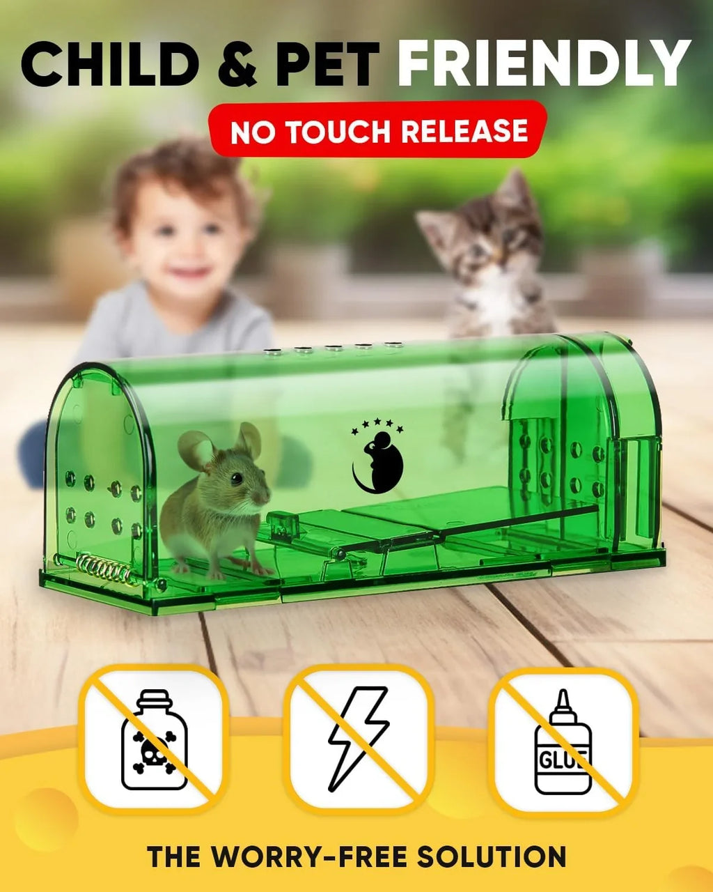 Mouse Trap Set | Humane Live-Catch & Touch-Free Release | Set of 4