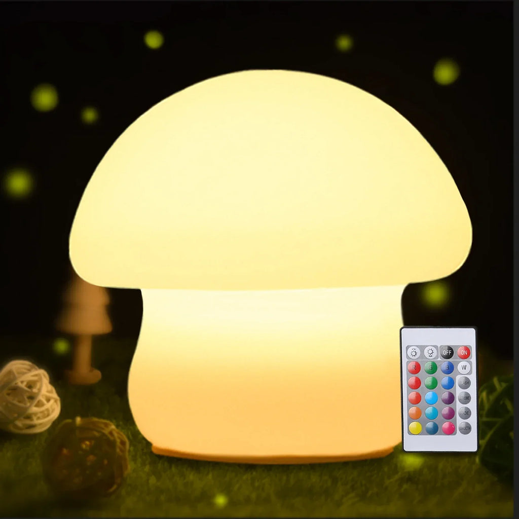 Mushroom Night Light | Multicolor LED & Dimmable USB Rechargeable