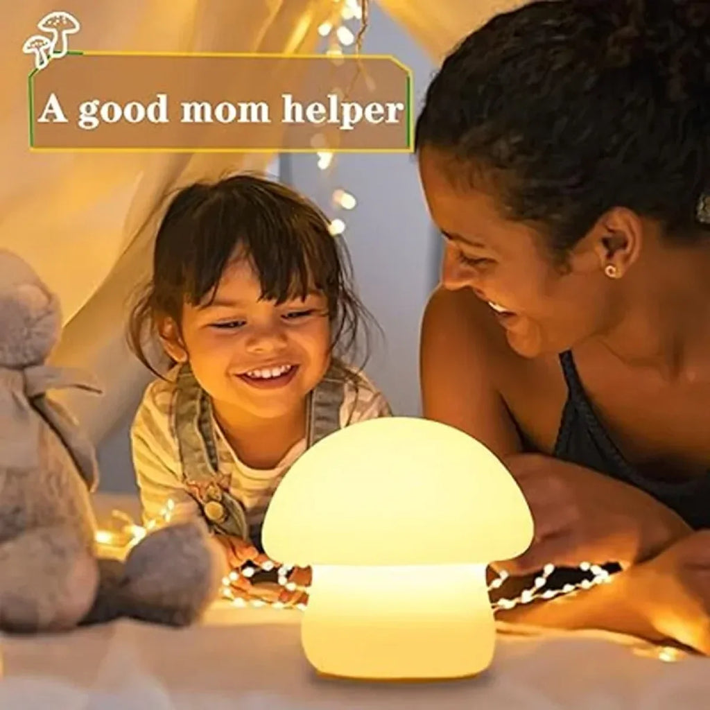 Mushroom Night Light | Multicolor LED & Dimmable USB Rechargeable