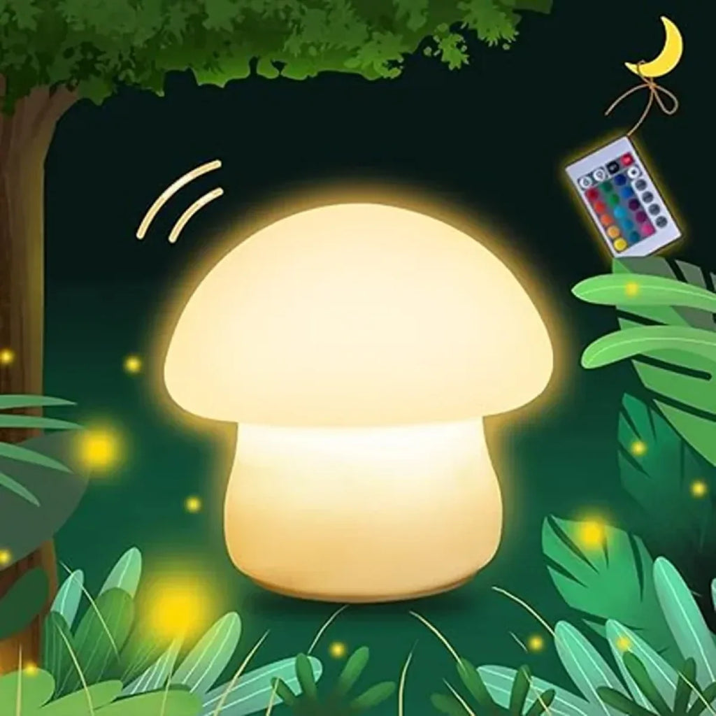 Mushroom Night Light | Multicolor LED & Dimmable USB Rechargeable