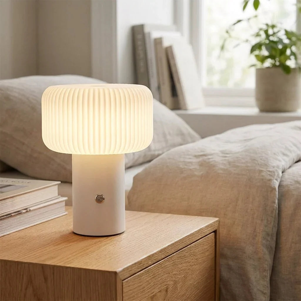 Mushroom Table Lamp | Rechargeable & 3-Level Dimmable