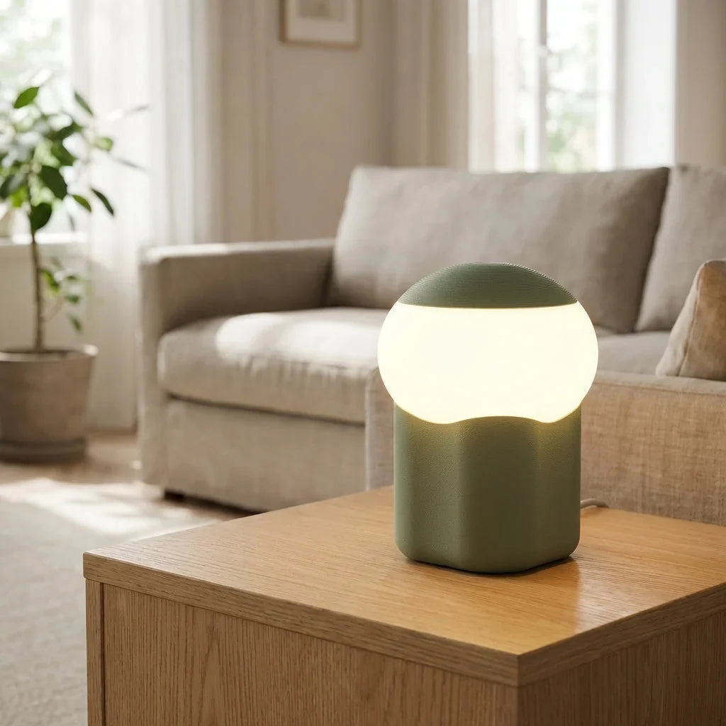 Mushroom Table Lamp | Warm LED & Weighted Non-Slip Base | Compact