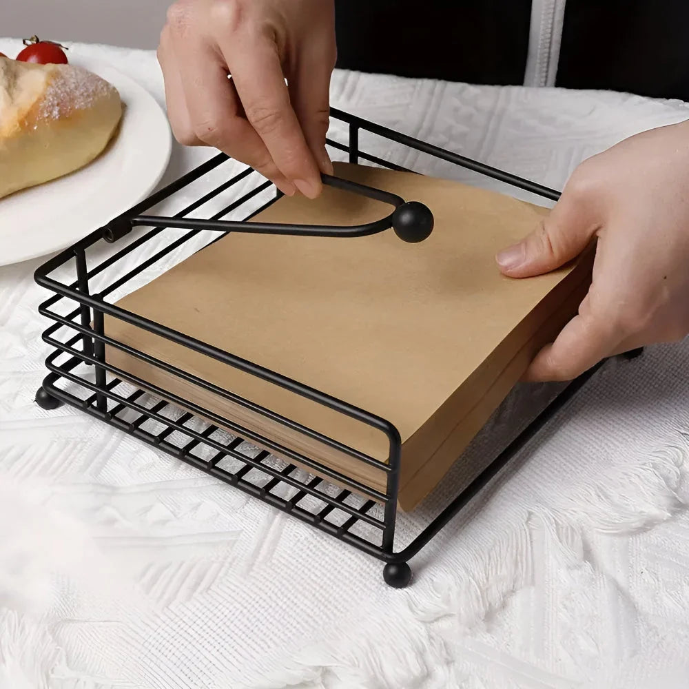 Napkin Holder | Durable Iron & Minimalist Design | Fits Standard Napkins