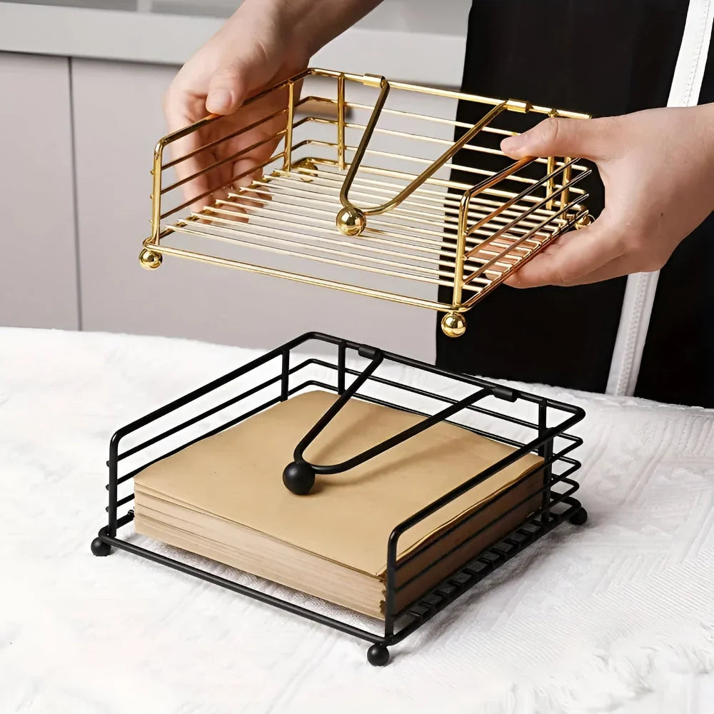 Napkin Holder | Durable Iron & Minimalist Design | Fits Standard Napkins