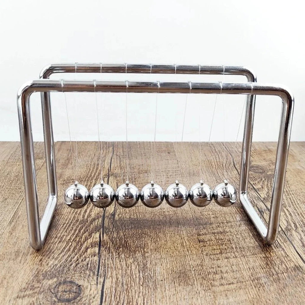 Newton Pendulum | Polished Metal Office Decor