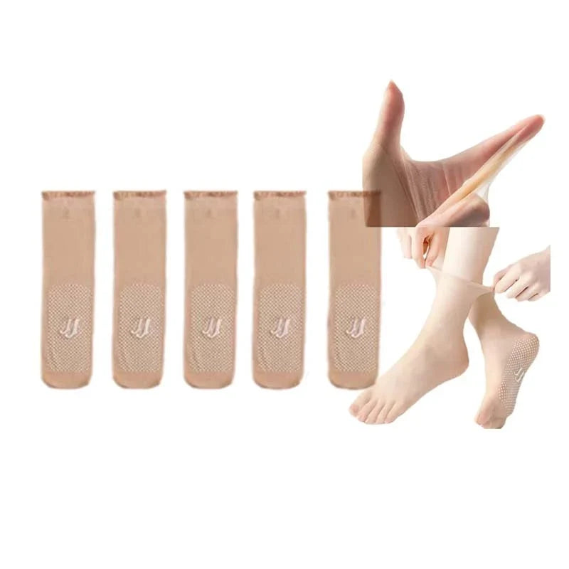 No-Show Socks | Breathable Nylon & Non-Slip Grip | Pack of 5
